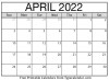 April 2022 Calendar