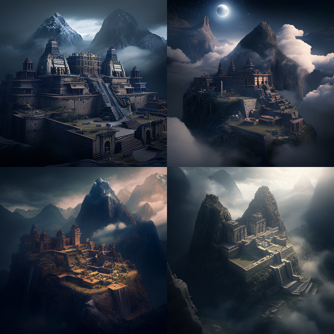 ancient city floating in the clouds