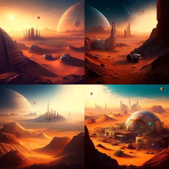 city and buildings of the mars