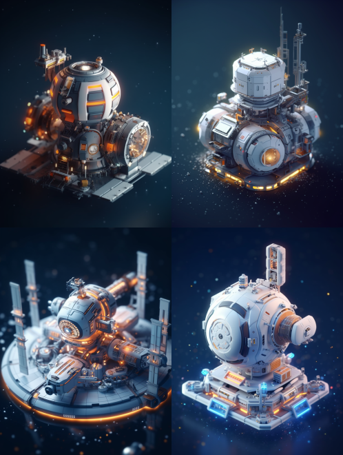 Tiny cute space station