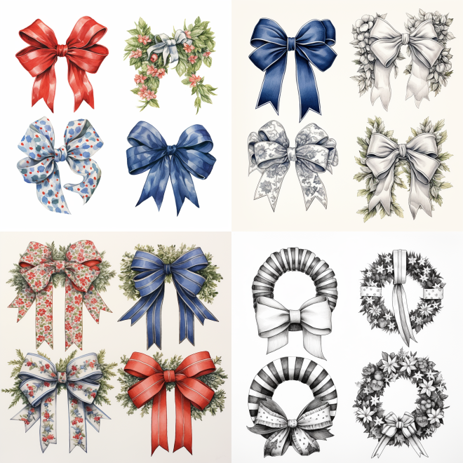 American wreath bows